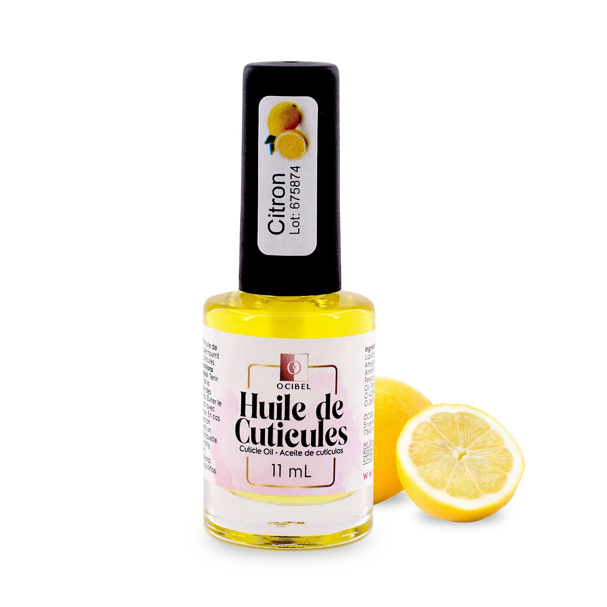 Huile cuticules Citron 11ml – Soin ongles parfumé OCIBEL