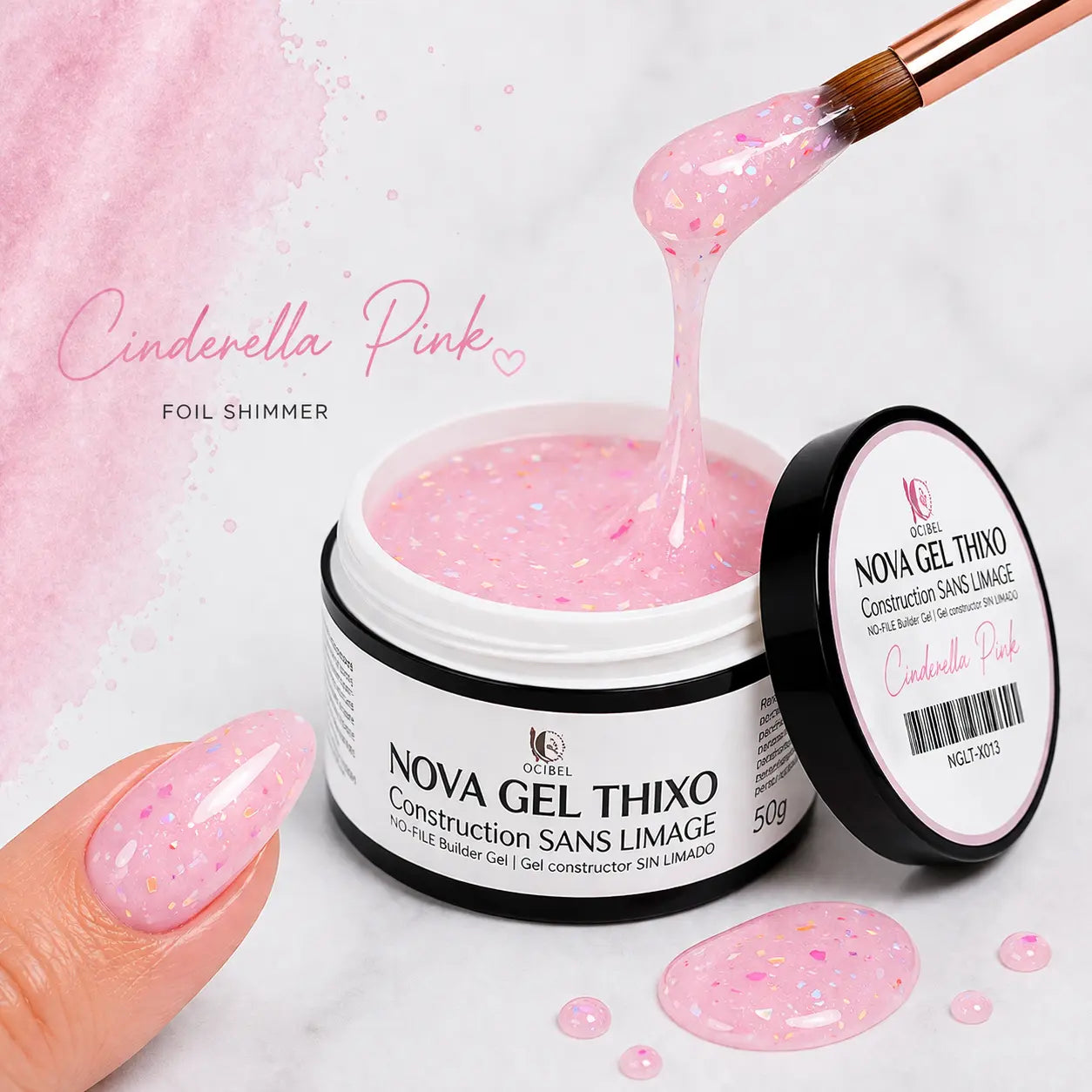 Gel de Construction Sans Limage NOVA GEL THIXO 50g – Cinderella Pink