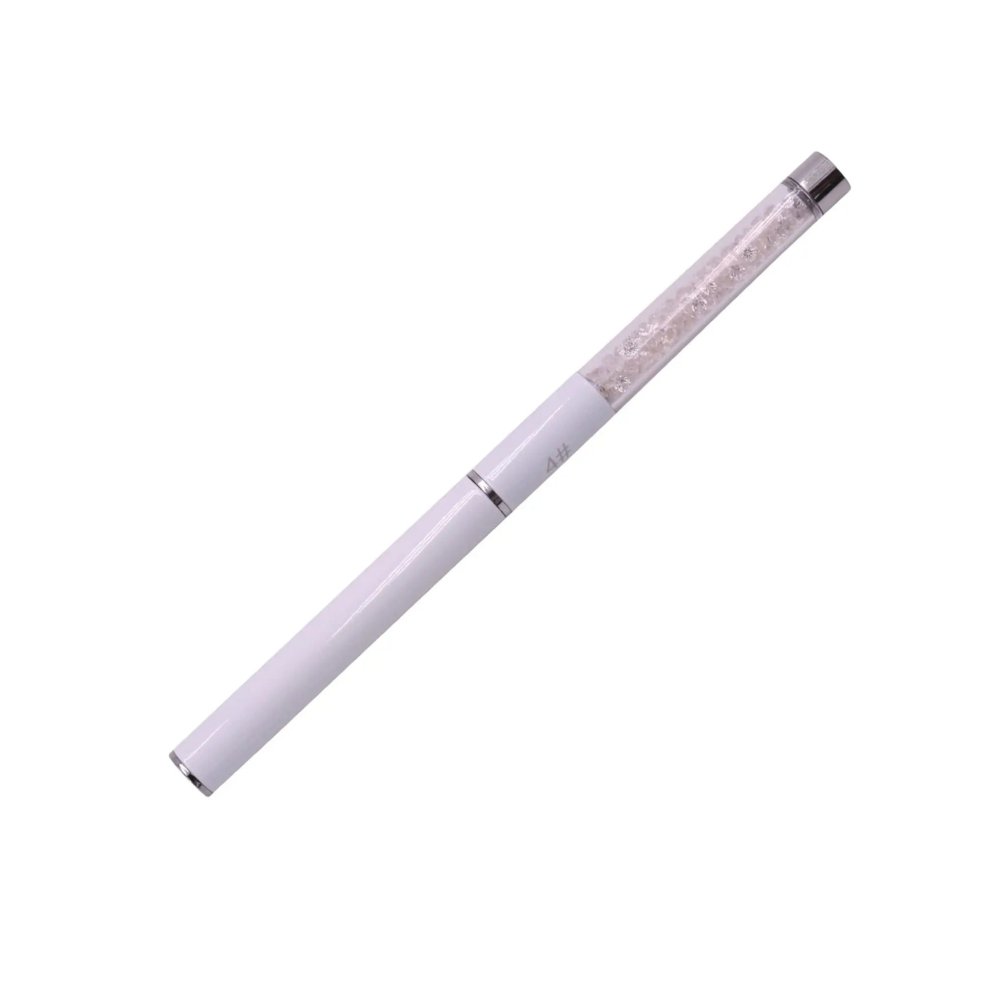 Pinceau Taille 4 Gel Carré – Manche Métal et Cristaux OCIBEL
