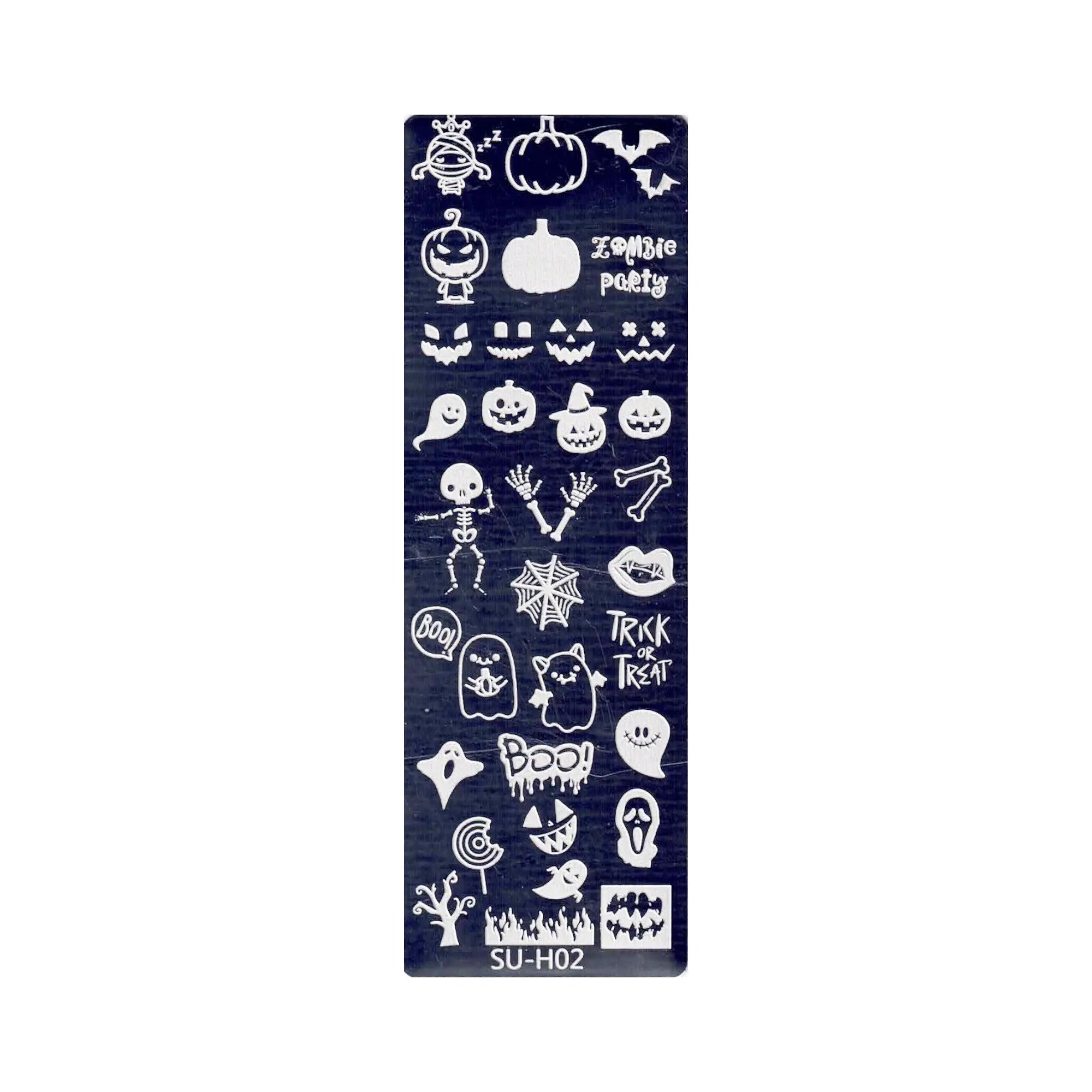 Plaque de Stamping pour Ongles Thème : Halloween OCIBEL