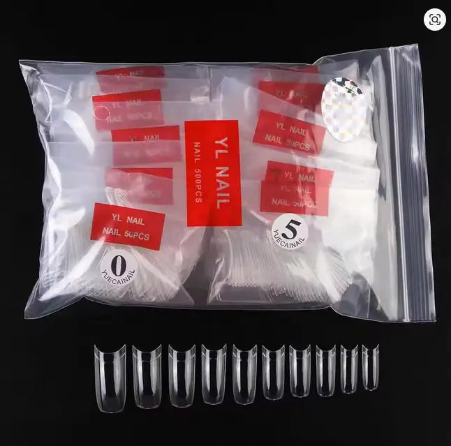 Sachet de 500 Demi Capsules Transparente Square avec Petite Encoche OCIBEL