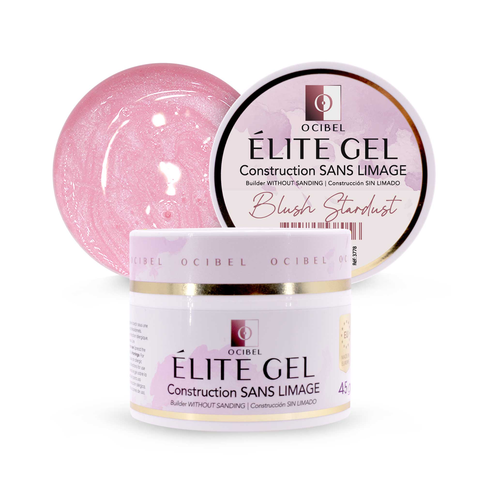 Élite - Gel Construction SANS LIMAGE 45g - Blush Stardust OCIBEL