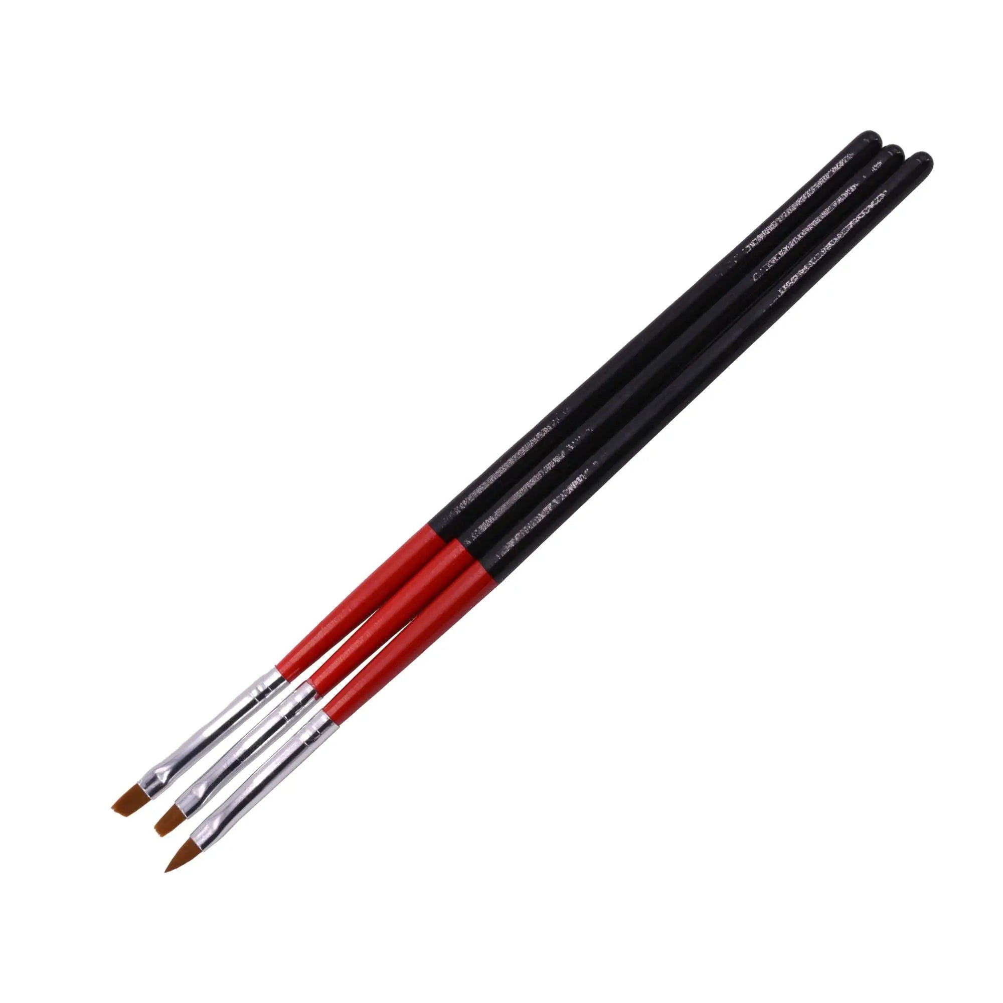Lot 3 Pinceaux Gel Taille 3 – Droit, Biseau, Langue de chat OCIBEL