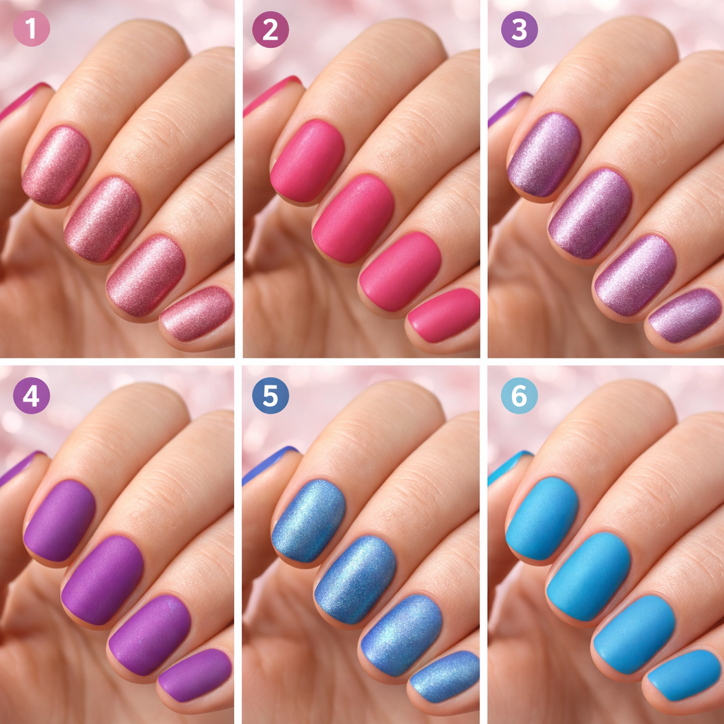 Lot de 6 Vernis à Ongles Effet Mat dont 3 Métallisés - 6 x 13 ml – Finition Sans Brillance – Séchage Rapide – Haute Pigmentation – Tendance Manucure Moderne OCIBEL